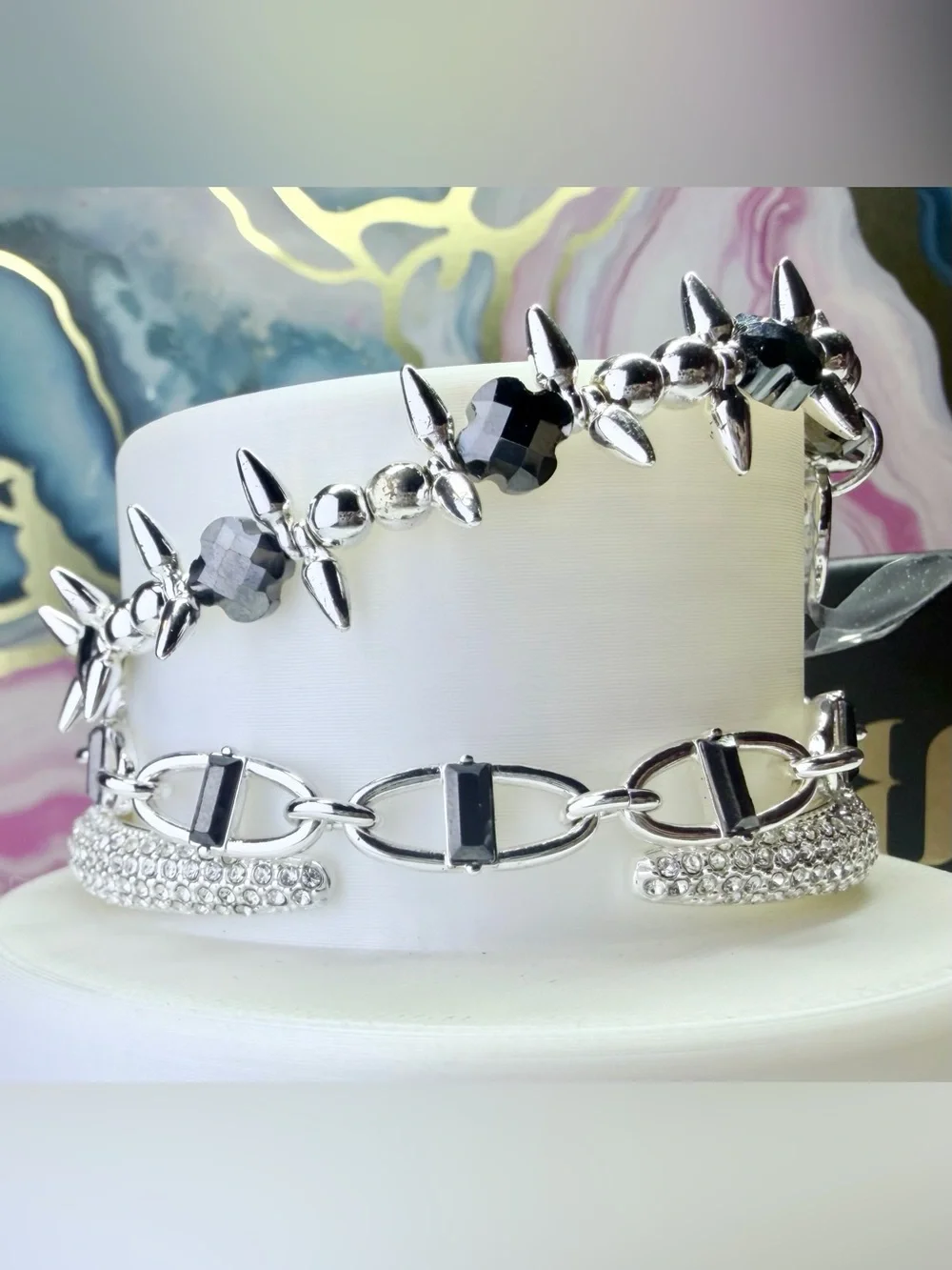Bomb Party 2024 Fall Luxe Stack- “She’s Got That Edge” on Silver Plating RBP7811